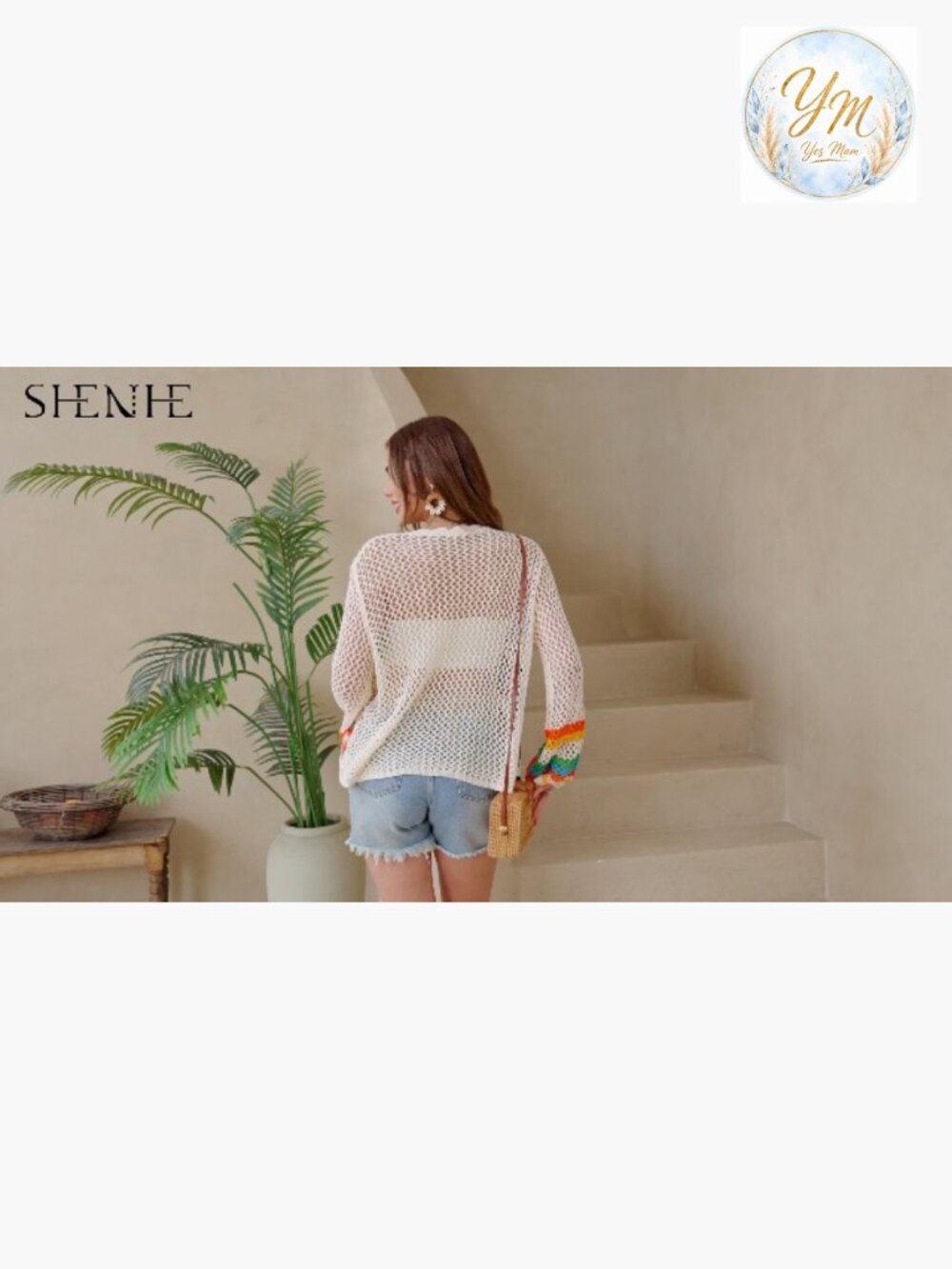 Floral Crochet Cardigan Hollow Out Open Front Long Sleeve Sweater - Picture 6 of 6